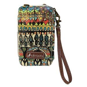 SAKROOTS multi colored wallet, wristlet NEW NO TAGS & NO SHOULDER STRAP 6.5 x 4"
